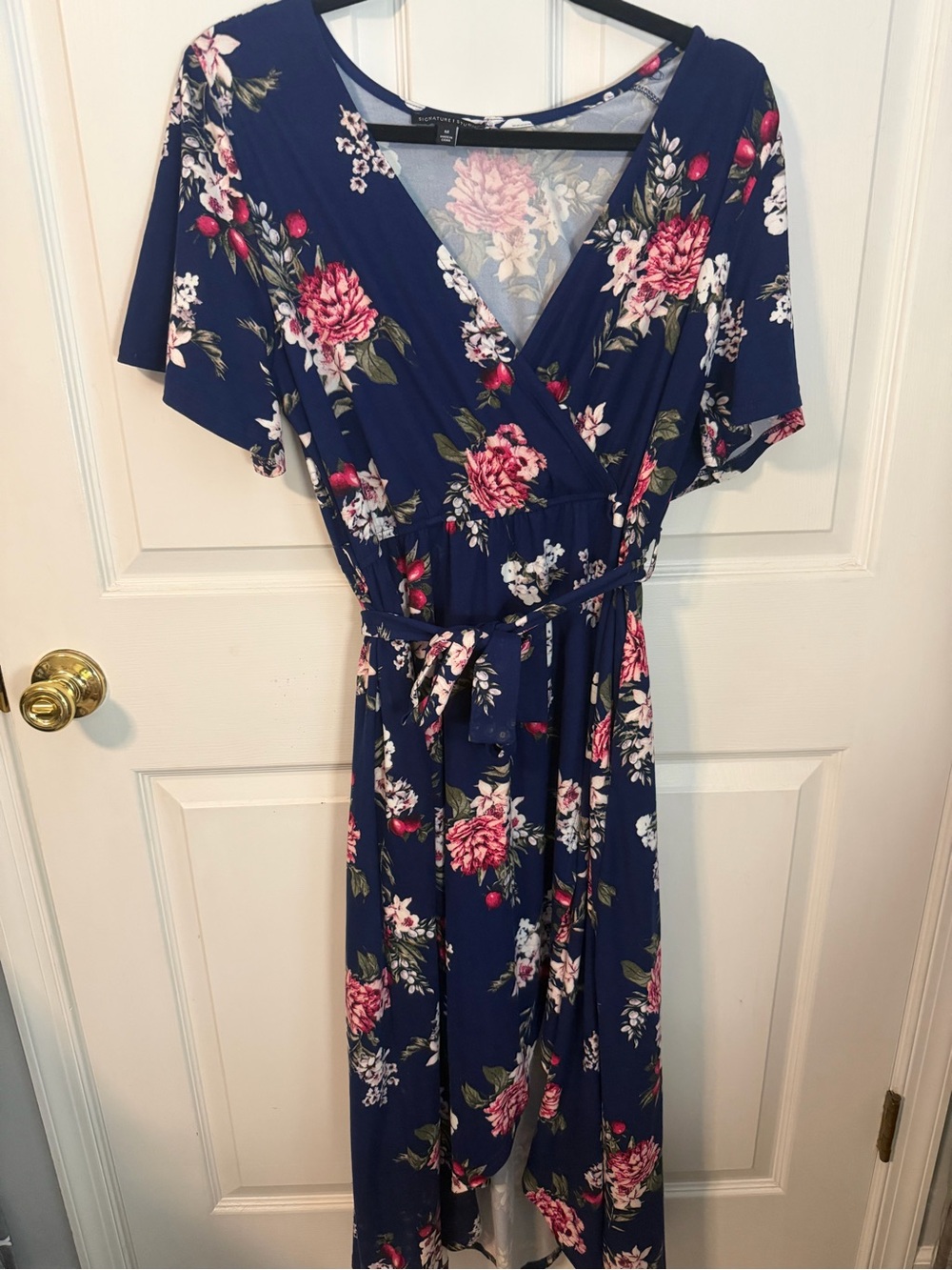 Signature Studio Navy Floral Wrap Maxi Dress
